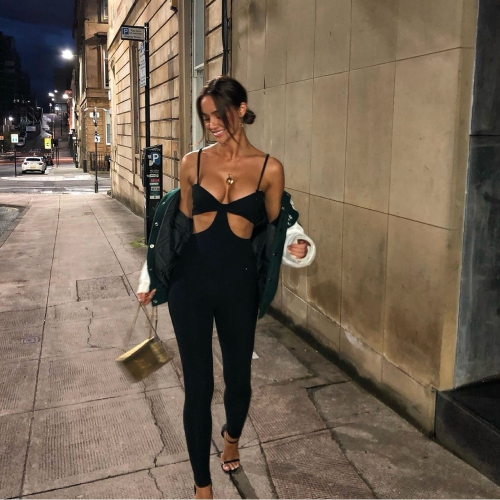 Brown Cut Out Jumpsuit